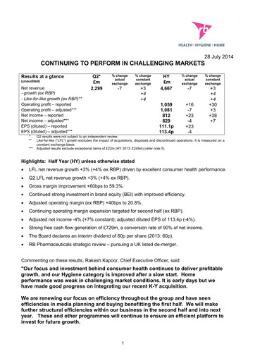 Thumbnail Reckitt Benckiser
 Financial Statement 2014-h1