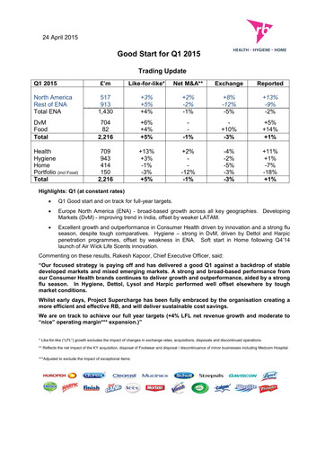 Thumbnail Reckitt Benckiser
 Financial Statement 2015-q1