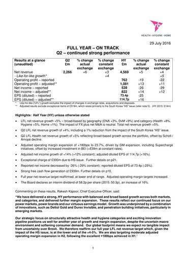 Thumbnail Reckitt Benckiser
 Financial Statement 2016-h1