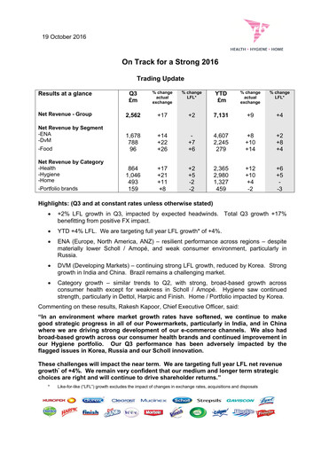 Thumbnail Reckitt Benckiser
 Financial Statement 2016-q3