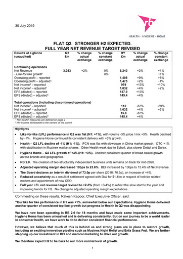 Thumbnail Reckitt Benckiser
 Financial Statement 2019-h1
