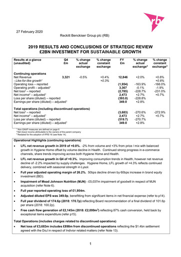 Thumbnail Reckitt Benckiser
 Financial Statement 2019