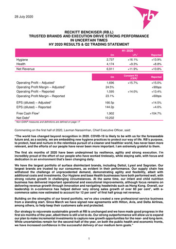 Thumbnail Reckitt Benckiser
 Financial Statement 2020-h1