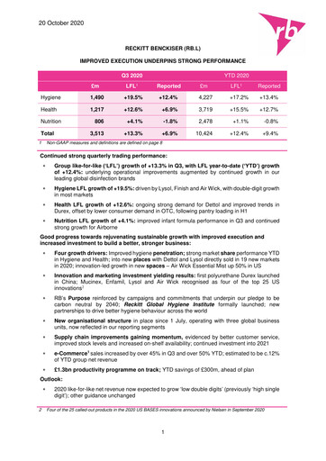 Thumbnail Reckitt Benckiser
 Financial Statement 2020-q3