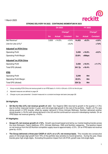 Thumbnail Reckitt Benckiser
 Financial Statement 2022