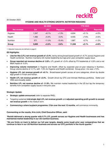 Thumbnail Reckitt Benckiser
 Financial Statement 2023-q3