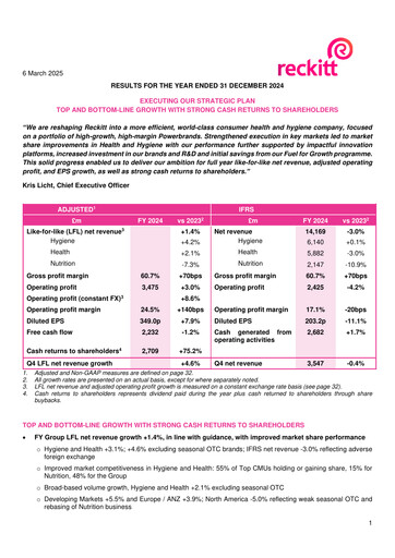 Thumbnail Reckitt Benckiser
 Financial Statement 2024