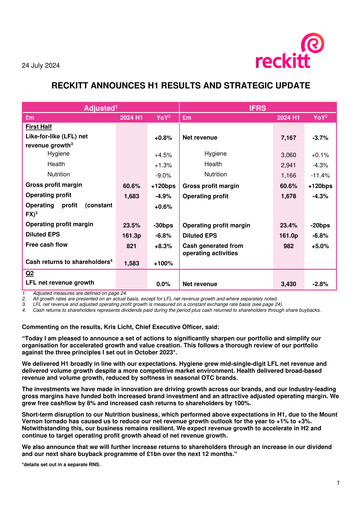Miniature Reckitt Benckiser
 Rapport semestriel 2024-h1