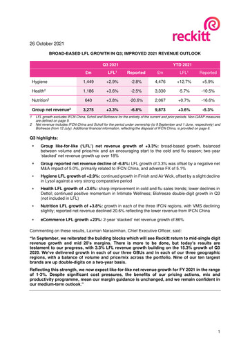 Thumbnail Reckitt Benckiser
 Quarterly Report 2021-q3