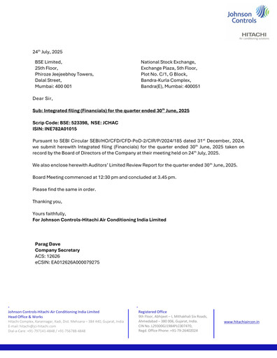 Miniature JCI Hitachi India Rapport trimestriel 2025-2026-q1