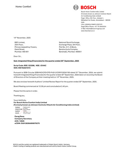 Miniature JCI Hitachi India Rapport trimestriel 2025-2026-q2