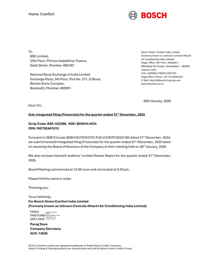 Miniature JCI Hitachi India Rapport trimestriel 2025-2026-q3