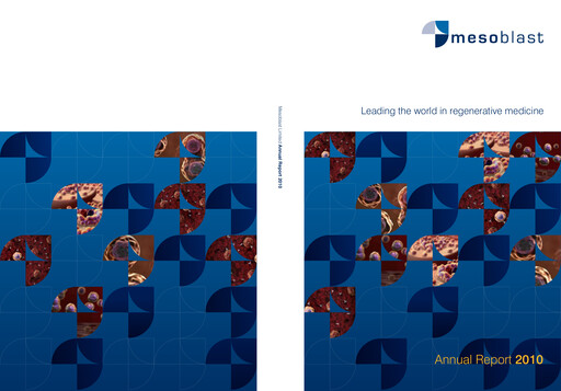 Thumbnail Mesoblast
 Annual Report 2010