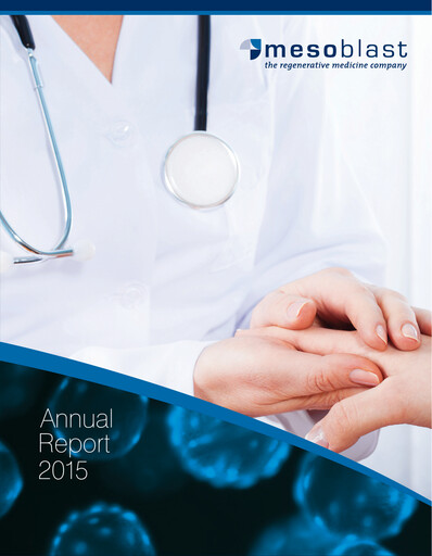 Thumbnail Mesoblast
 Annual Report 2015