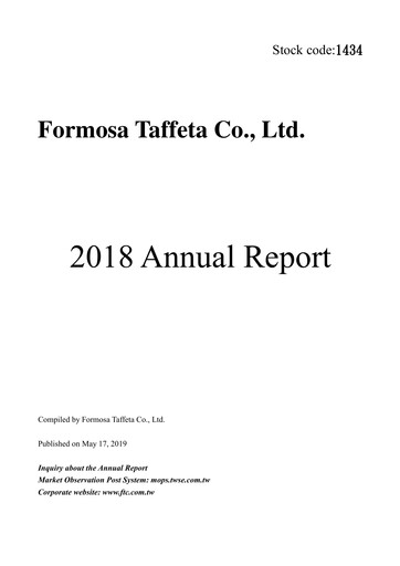 Thumbnail Formosa Taffeta Annual Report 2018