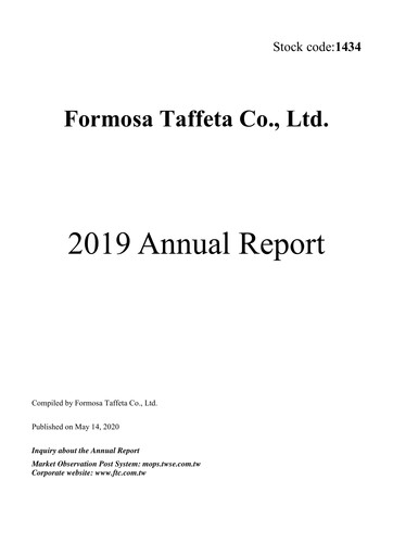 Thumbnail Formosa Taffeta Annual Report 2019