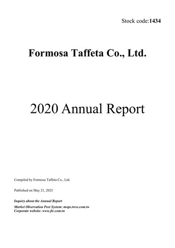 Thumbnail Formosa Taffeta Annual Report 2020