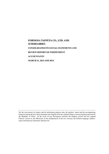 Thumbnail Formosa Taffeta Quarterly Report 2015-q1