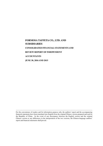 Thumbnail Formosa Taffeta Quarterly Report 2016-q2