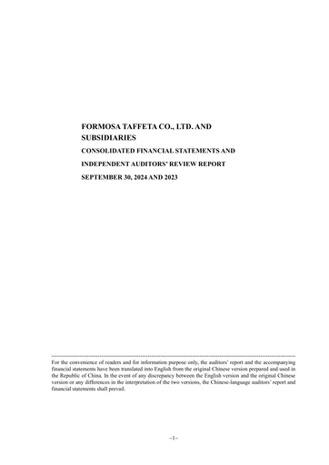 Thumbnail Formosa Taffeta Quarterly Report 2024-q3
