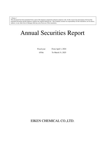 Thumbnail Eiken Chemical Annual Report fy2025