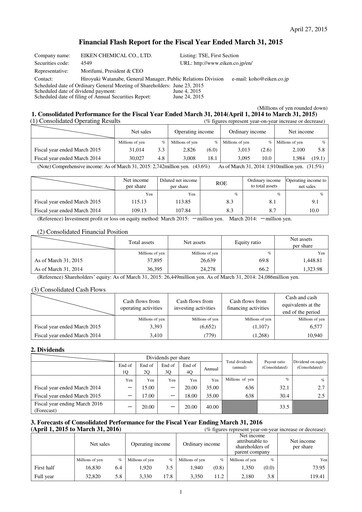 Thumbnail Eiken Chemical Financial Statement fy2014