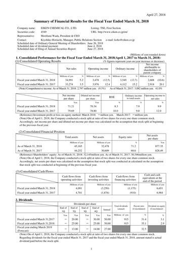 Thumbnail Eiken Chemical Financial Statement fy2017
