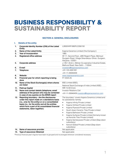 Thumbnail Kajaria Ceramics
 ESG Report 2024-2025
