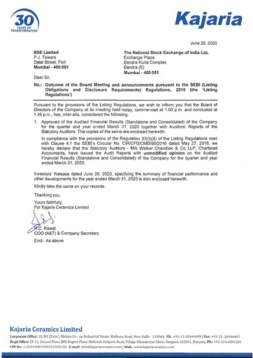 Thumbnail Kajaria Ceramics
 Financial Statement 2019-2020