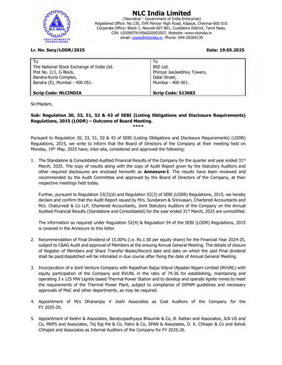 Thumbnail NLC India Financial Statement 2024-2025