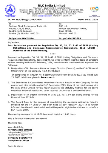 Thumbnail NLC India Quarterly Report 2023-q3
