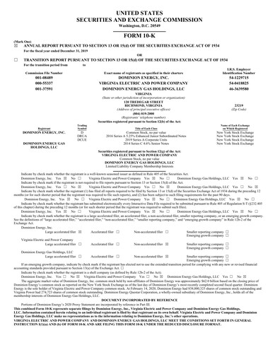 Thumbnail Dominion Energy Financial Report 2019