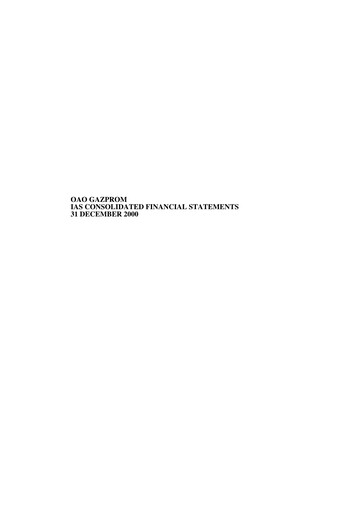 Thumbnail Gazprom Financial Statement 2000