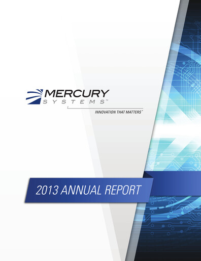 Miniature Mercury Systems Rapport annuel 2013