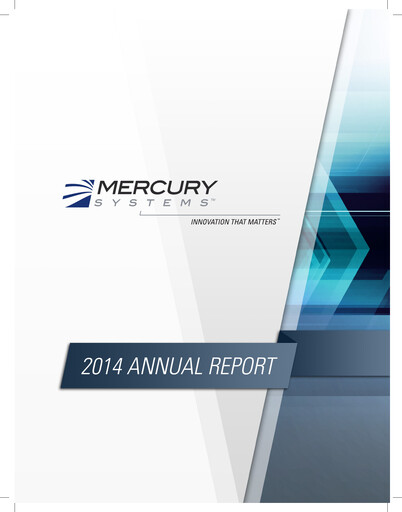 Miniature Mercury Systems Rapport annuel 2014