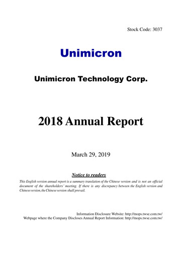 Thumbnail Unimicron Annual Report 2018
