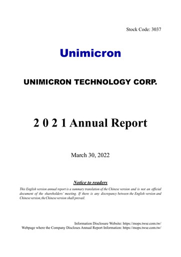 Thumbnail Unimicron Annual Report 2021
