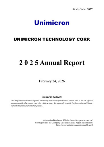 Thumbnail Unimicron Annual Report 2025