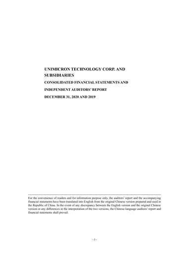 Thumbnail Unimicron Financial Statement 2020