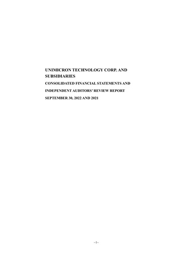 Thumbnail Unimicron Quarterly Report 2022-q3