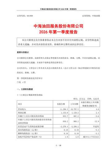 Vorschaubild China Oilfield Services
 Quartalsbericht 2026-q1
