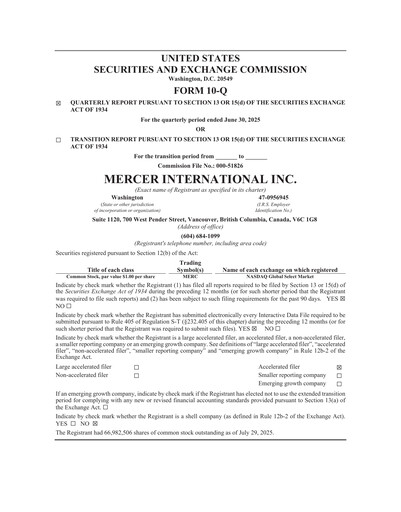 Thumbnail Mercer International Quarterly Report 2025-q2