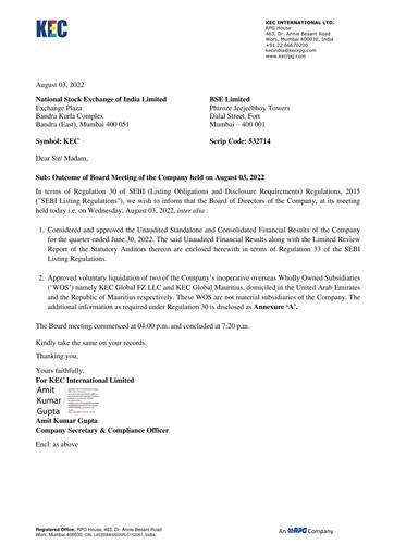 Thumbnail KEC International
 Quarterly Report 2022-q1