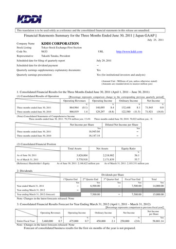 Miniature KDDI Bilan financier 2011-q1