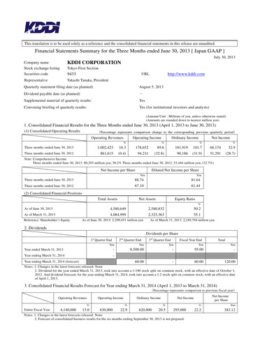 Miniature KDDI Bilan financier 2013-q1