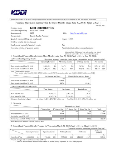 Miniature KDDI Bilan financier 2014-q1