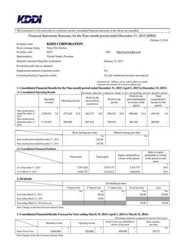 Miniature KDDI Bilan financier 2015-9m