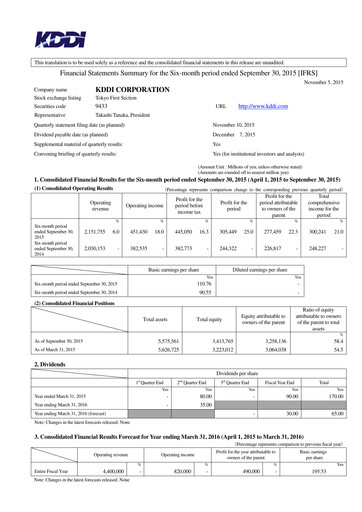 Miniature KDDI Bilan financier 2015-h1