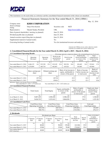 Miniature KDDI Bilan financier 2015