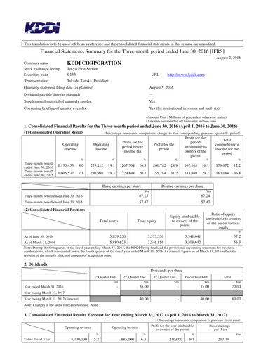 Miniature KDDI Bilan financier 2016-q1